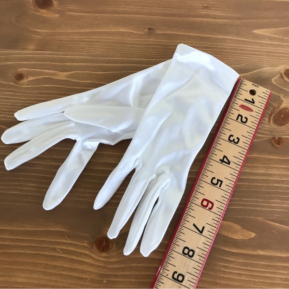 NEW White Satin Wrist-length Formal Gloves - Picture 2 of 2